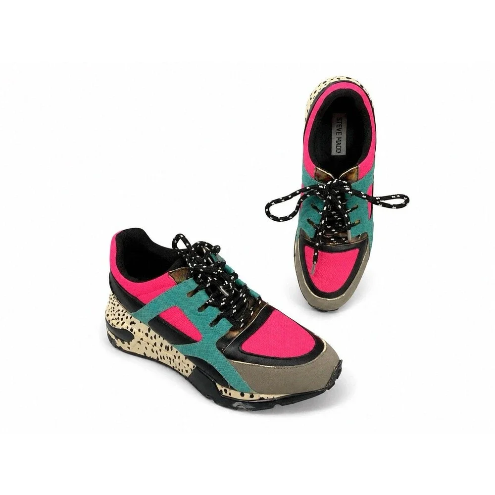Steve Madden Cliff Women’s Sneakers Size 7 M Multicolor Animal Print Chunky
